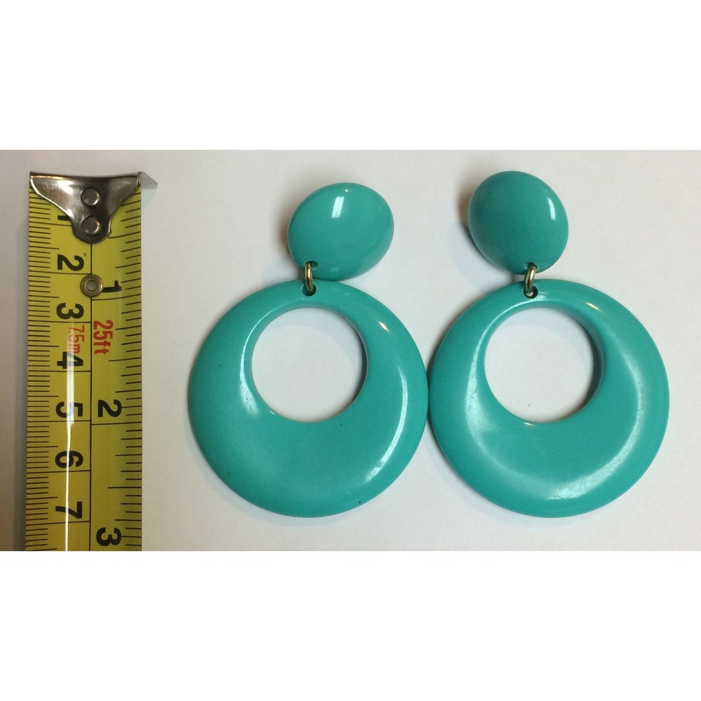 VTG Traditional Flamenco Small Hoop Earrings NOS - Seafoam